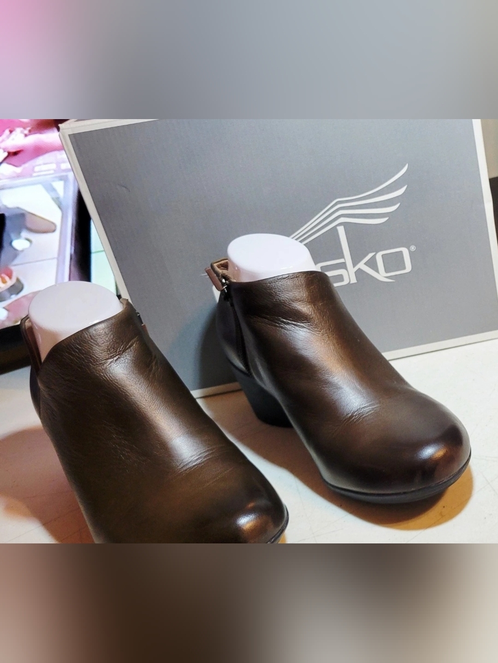 Womens Shoes Size 8.5/9 Dansko Raina Mushroom Burnished Nubuck Brown Ankle Boots - Picture 2 of 7